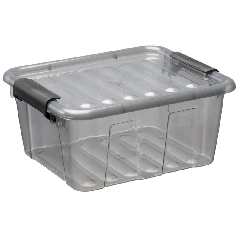 plast team boîte de rangement HOME BOX, transparent, 3,0 litre, gris